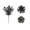 B, variant on Votnto Fake Flowers Halloween Christmas Violet Flowers, Black Leaves Home Decor Spooky Gothic Floral Arrangement