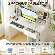 Ktaxon Computer Desk Home Office Workstation Laptop Table Drawer Shelf Furniture White