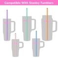 thumbnail image 3 of NiHome 14PCS Bent Silicone Straws Compatible with Stanley 40oz 30oz Tumbler, 14" Extra Long Reusable Drinking Straw, Can Cut Length for 1/Half Gallon 75 64 OZ Large Water Bottle, 2 Brushes (Morandi), 3 of 9