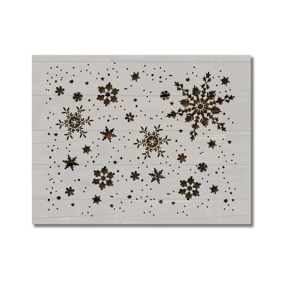 Snowflakes Christmas Snow Winter Stencil Template Reusable 8.5 x 11 for Painting on Walls, Wood, Etc. By Stencilville