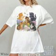thumbnail image 3 of 【New Arrival】Unisex Vintage Kittens Floral Butterfly Graphic T-Shirt, Cute Multi Cat Garden Animal Crew Neck Short Sleeve Casual Ivory Top, 3 of 8