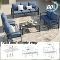 thumbnail image 6 of MRUAKA Aluminum Patio Furniture Set, 7 Pcs Modern Outdoor Sofa Sets, Outdoor Sectional Patio Conversation Set with Coffee Table for Backyard, Poolside,Navy, 6 of 10