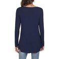 thumbnail image 5 of Top De Mujer, Blusa De Manga Larga Con Volantes De Color Puro De Poliéster Elástico Para Mujer, Cuello Redondo Para El Trabajo ANGGREK No, 5 of 5