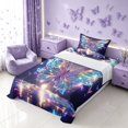 thumbnail image 3 of Homewish Dreamy Butterfly Twin Sheets for Girls, Princess Style Bedding, 3pcs (1 Flat Sheet, 1 Fitted Sheet and 1 Pillowcase), 3 of 6