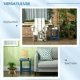 thumbnail image 6 of Demi Bonn 15" Square Outdoor End Table, HDPE Plastic Tea Table with Adirondack Chair Compatibility for Backyard & Lawn, Blue, 6 of 8