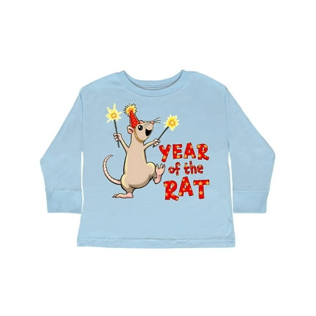 

Inktastic Year of the Rat with Sparklers in Red Party Hat Gift Toddler Boy or Toddler Girl Long Sleeve T-Shirt