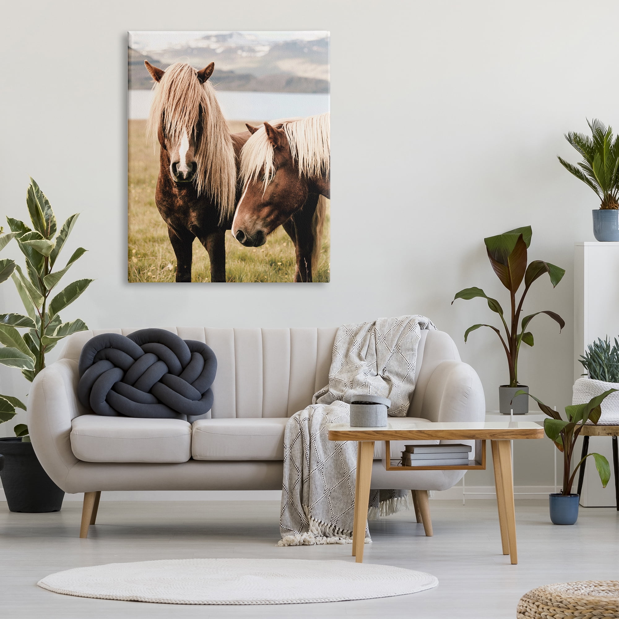 Stupell Industries Brown Horse Duo Animals & Insects Photography Gallery Wrapped Canvas Art Print Wall Art, 36 x 48