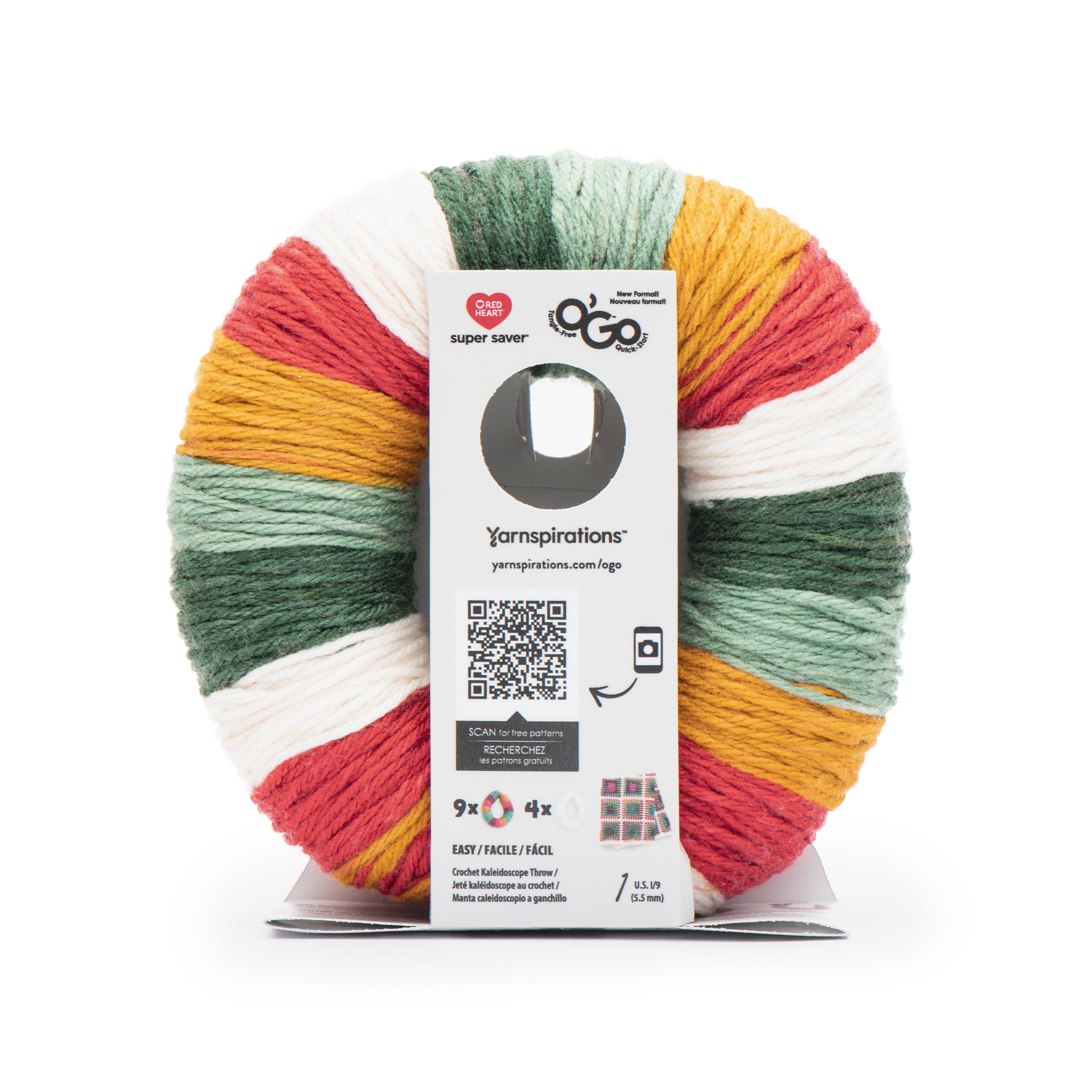 Red Heart Super Saver® O'Go™ 4 Medium Acrylic Yarn, Christmas 5oz/141g, 236 Yards