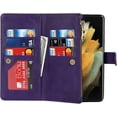 thumbnail image 6 of for Samsung Galaxy S21 Ultra 5G Wallet Case with S-Pen Slot Holder,[9 Card Slots] Removable Adjustable Crossbody Necklace Lanyard Shoulder Strap Zipper Magnetic Leather Case,6.8 inch Purple, 6 of 14