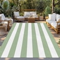 thumbnail image 3 of Fsddascl Sage Green Striped Outdoor Rug for Patio/Deck/Porch, Non-Slip Large Area Rug 6 x 9 Ft, Farmhouse Sage Green Stripes Indoor Outdoor Rugs Washable Area Rugs, Reversible Camping Rug Carpet, 3 of 5