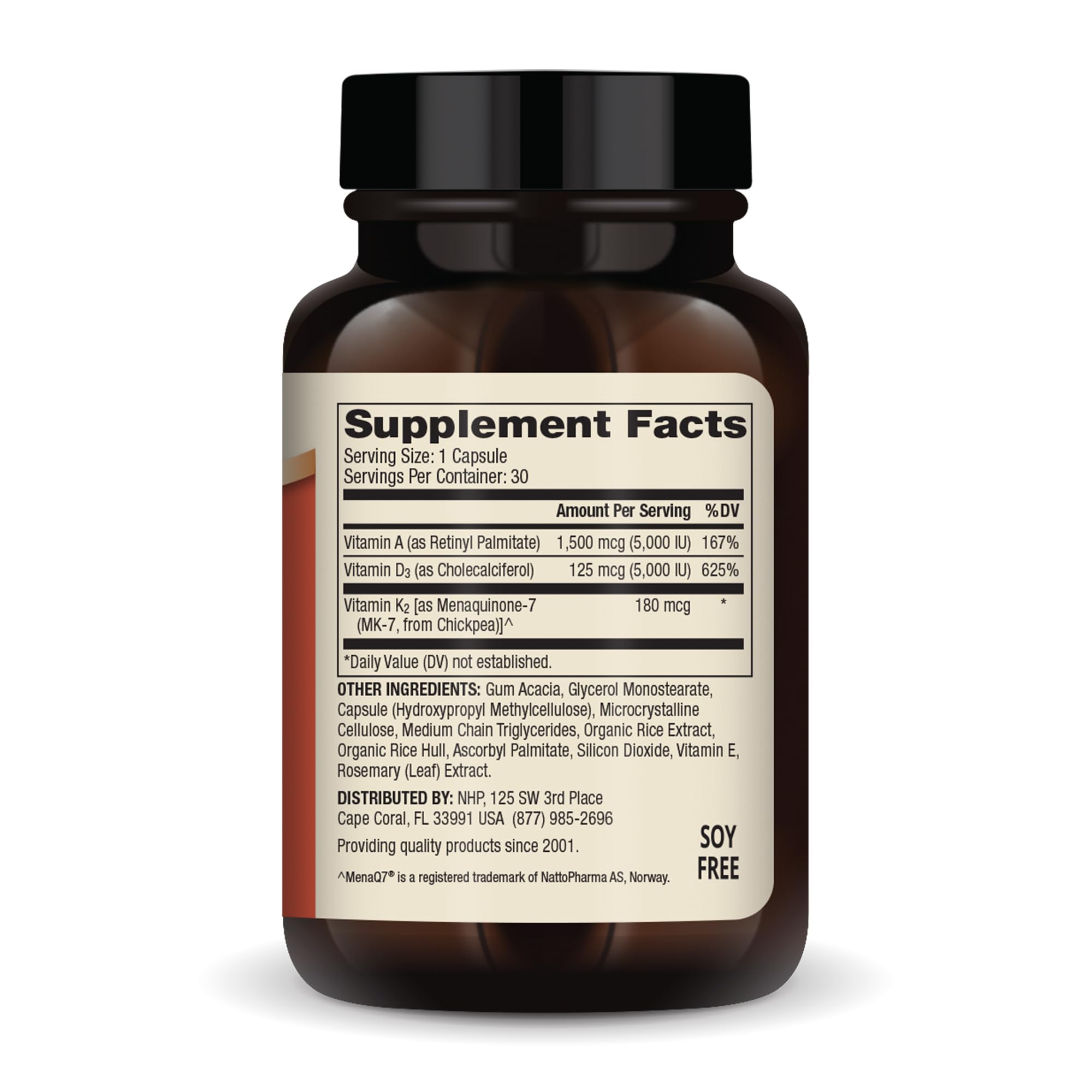 Dr. Mercola Vitamins ADK, 30 Servings (30 Capsules), Dietary Supplement, 5000 IU Vitamin A & Vitamin D3, 180 mcg Vitamin K2, Supports Immune Health, Non GMO