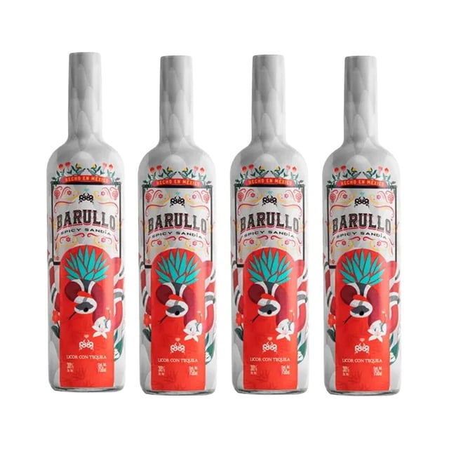 Pack de 4 Licor con Tequila Barullo Sandía Spicy 750 ml