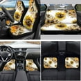 thumbnail image 2 of Yuyamidu Bee Car Seat Cover Set of 15 Yellow Sunflower Auto Carpet Mats Steering Wheel Cover Seat Belt Pad Car Gear Shift Cover Rearview Mirror Cover for Truck Sedan, 2 of 6