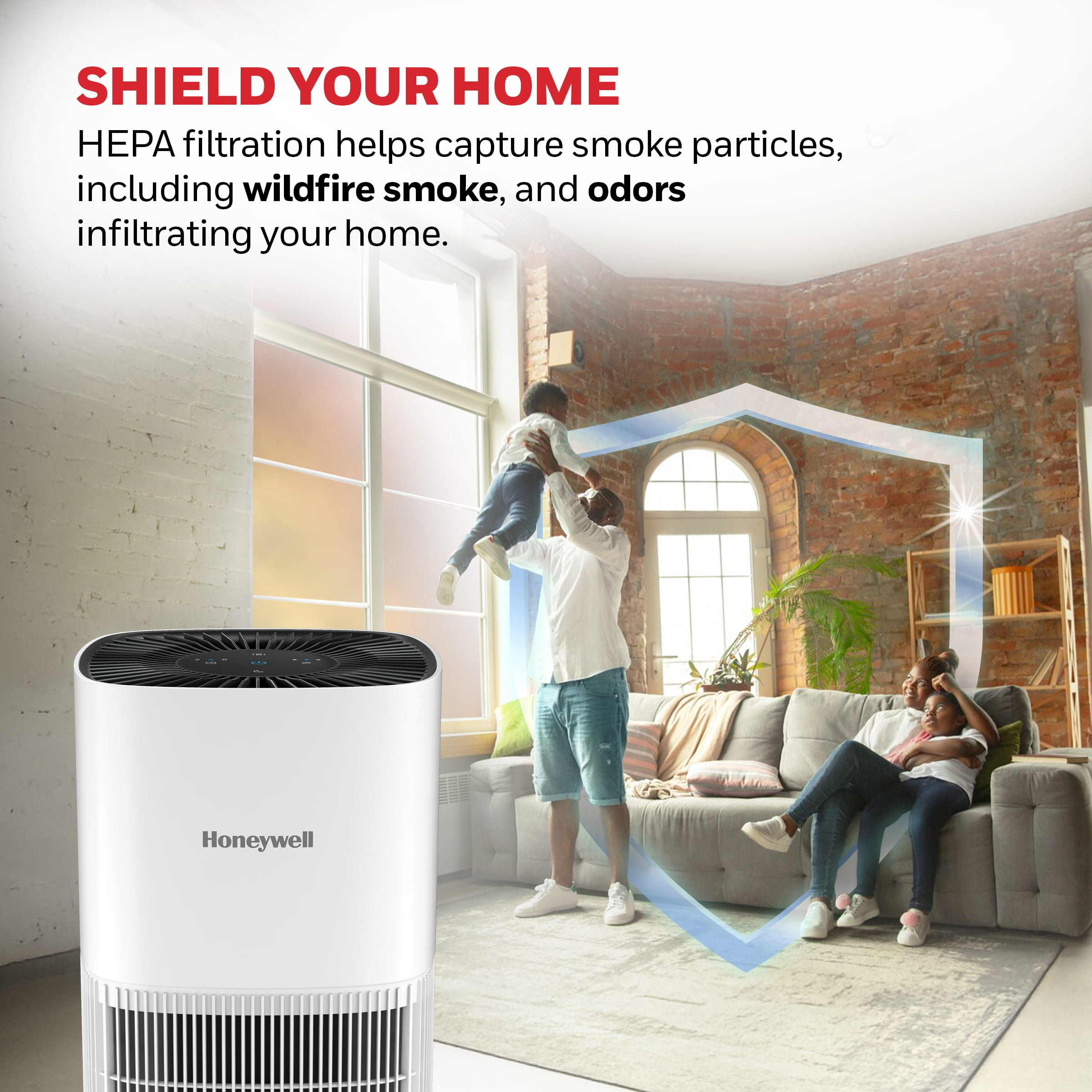 Honeywell HEPA Air Purifier for Bedroom, 530 Sq ft, HEPA Filter - Allergen+, Smoke, Pollen Reducer