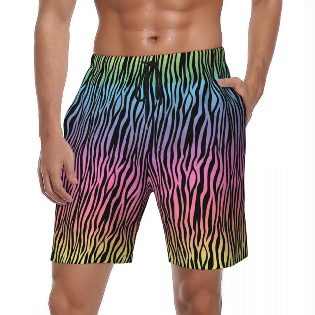 Tiger Stripes Gym Shorts Summer Two T Print Stylish Beach Shorts Man Running Surf Quick Dry Pattern Swimming Trunks