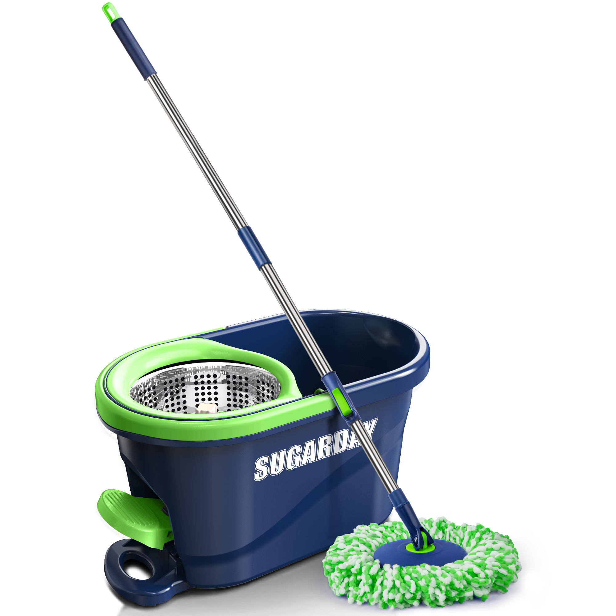 Sugarday Spin Mop and Bucket System With Wringer, Green photo 3