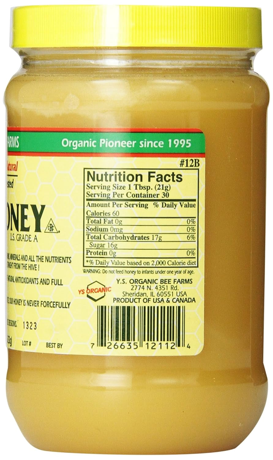 Y.S. Eco Bee Farms Raw Honey - 22 oz, Pack of 2