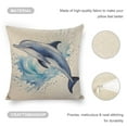thumbnail image 4 of Watercolor painting of dolphins Linen toss pillowcase decoration pillowcase gifting preferred 20x20 inch cushion cover sofa pillowcase sofa bedroom living room car, 4 of 8