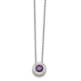 thumbnail image 1 of Stainless Steel Polished CZ February Birthstone Necklace 20in, 1 of 3