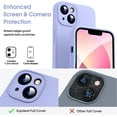 thumbnail image 2 of Liquid Silicone Case for iPhone 13, [Camera Protection] [Anti Fingerprint] [Wireless Charging] 4 Layer Phone Case Protective Cover, Built-in Microfiber Case Cover, 6.1", Purple, 2 of 14