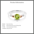 thumbnail image 6 of Gem Stone King 925 Silver and 10K Rose Gold Green Peridot and Diamond Women Engagement Ring (1.45 Ct Round Gemstone Birthstone, Size 8), 6 of 6