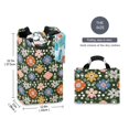thumbnail image 2 of Yayeee Freestanding Laundry Hamper with Handle Collapsible Large Storage Basket for Clothes, Blue Geometric Flowers, 2 of 7