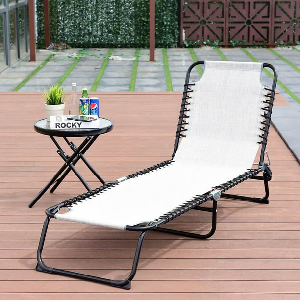 Skonyon Steel Foldable Outdoor Chaise, Folding Outdoor Chaise Lounge Chair