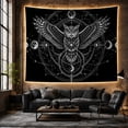 thumbnail image 5 of Owl With Spread Wings Among Moon Phases and Sacred Geometry, Mystical Gothic for Bird Lovers, Nocturnal Wall Art, Halloween Gift, Tapestry Wall Hanging for Bedroom and Study Room, 5 of 6