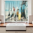 thumbnail image 2 of Ambesonne Tropical Kitchen Curtains, Beach Surfboards Print, 55"x30", Soft Blue and Pale Yellow, 2 of 3