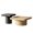 Black & Natural, variant on Tcbosik Nesting Coffee Tables Set of 2, 23.6" & 34.6" Square Living Room Table Set, Space Saving, Black & Natural