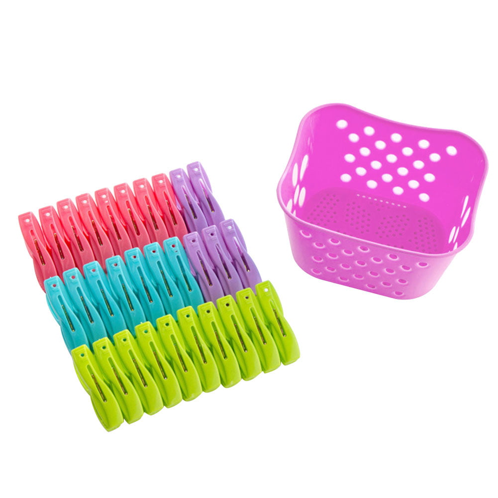 PLASTIFIC 1 x Plastic Peg Tidy Basket and For Quality Jumbo Clothes Pegs Hanging Garden Blue, 20 Meter Cloth Line Only 