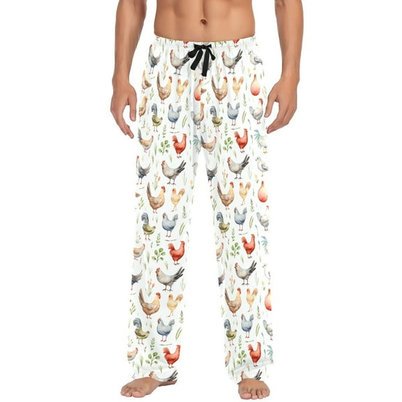 Chicken joogoo Men's Pajama Pants Cotton Long Sleepwear Lounge Pants S