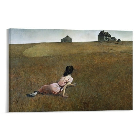 American Realist Painters Andrew Wyeth Christina's World Poster Wall Art Picture Painting Poster Canvas Print Posters Artworks Bedroom Living Room Decor 12x18inch(30x45cm)
