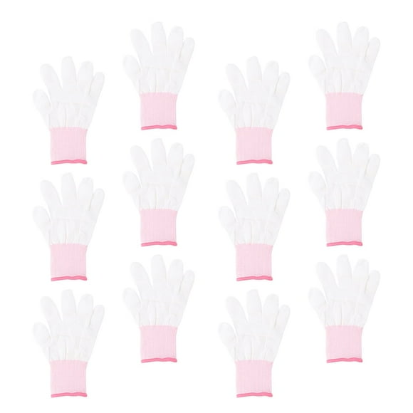 12 Pairs Anti-static Gloves Nylon Coated Gloves for Industry Precision Work