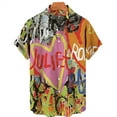 thumbnail image 5 of Summer Men's Designer Shirts Colorful Graffiti 3D Print Hawaiian Blouse Short Sleeves Fashion Floral Oversized Retro, 5 of 6