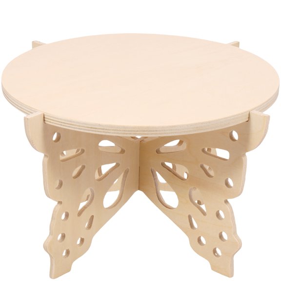 Jokapy Butterfly Wood Cake Stand Cupcake Display, 10" x 5.5", Natural Wood Color