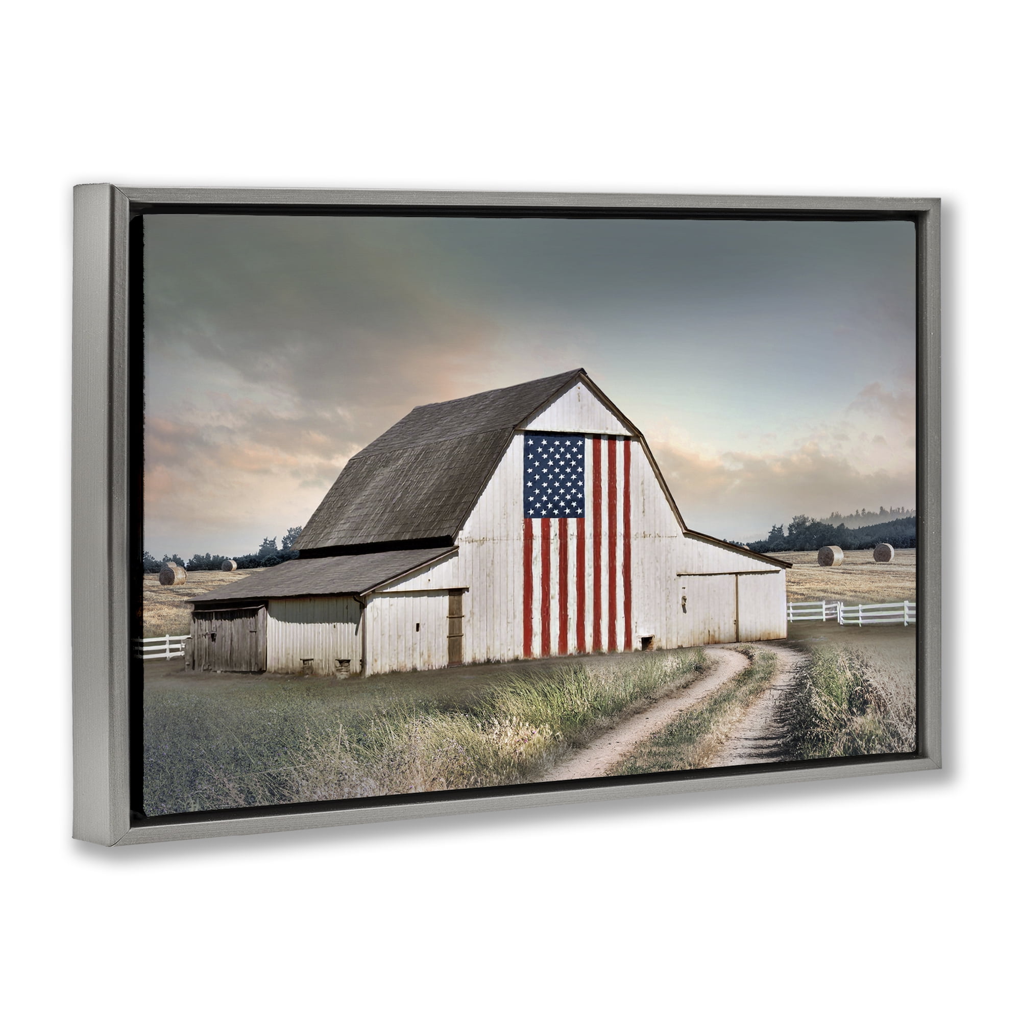Stupell Industries Land That I Love Barn Gray Framed Floater Canvas Wall Art, design by CAD Designs