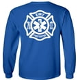 thumbnail image 3 of Fair Game Firefighter EMT Long Sleeve Shirt Fire/EMT Graphic Tee-Royal-2x, 3 of 5