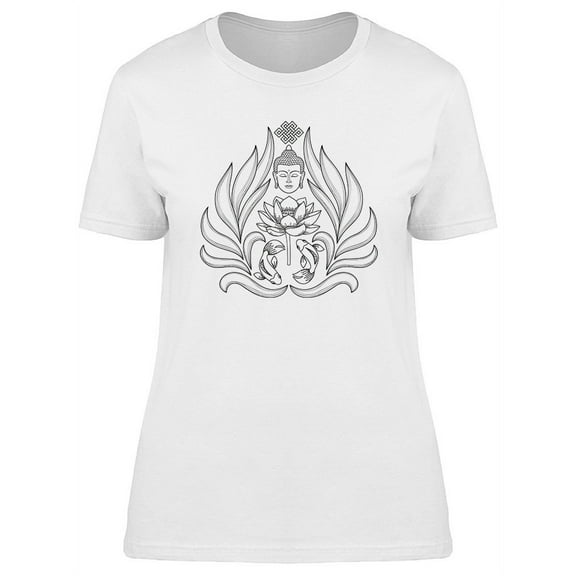 Buddha Head With Endless Knot T-Shirt Women -Image by Shutterstock, Female x-Large