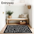 thumbnail image 3 of ODIKA 3x5 Machine Washable Non-Slip Area Rug, Modern Interlocking Maze with Contrasting Borders High Traffic Rug, White, 552046, 3 of 7