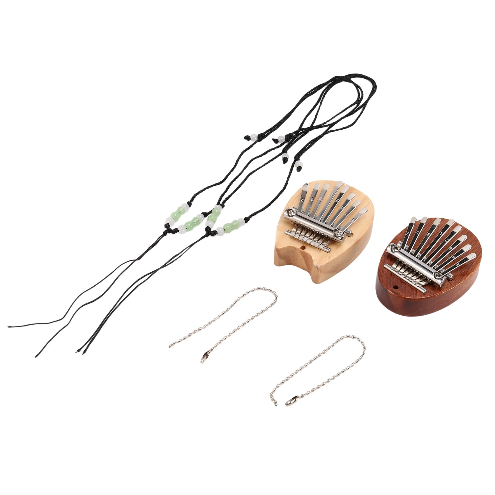 2 Packs Kalimba 8 Keys Thumb Pianos Mini Kalimba Portable Wood Finger