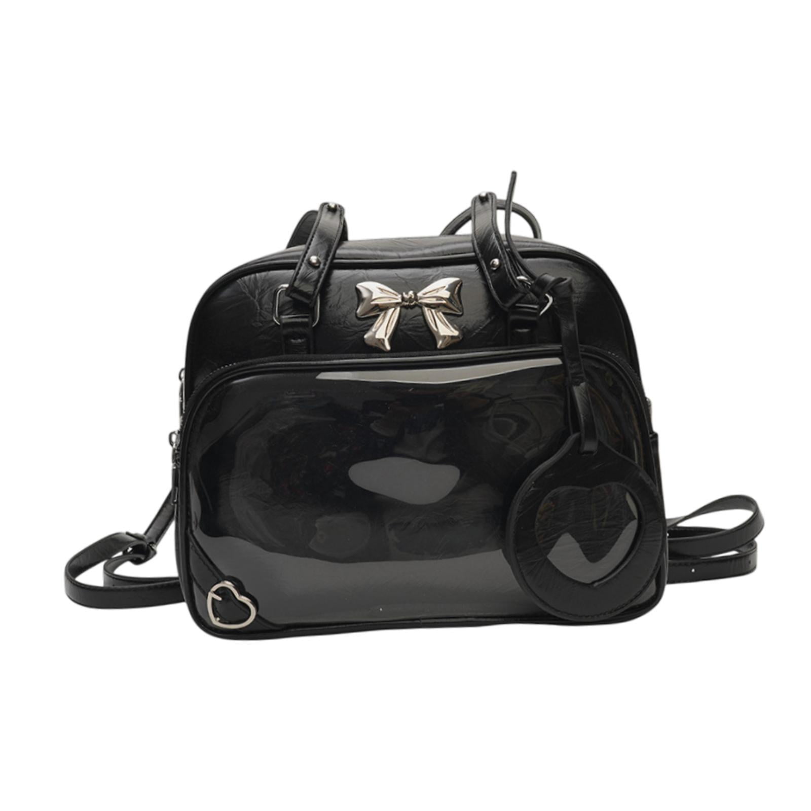 Wxqbjtam Ita Bag Clear Window DIY Cute Women Backpack for Cosplay Party Supplies Shopping Black