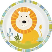 Happy Jungle Lion Round Paper Dessert Plates 8 Count for 8 Guests