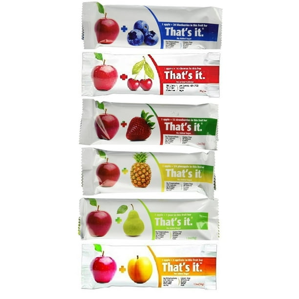 Thats It Fruit Bars, 6 Flavors Variety Pack (Pack of 48)