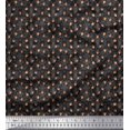 thumbnail image 1 of Soimoi Black Poly Georgette Fabric Oaknut Fruits Printed Fabric 1 Yard 52 Inch Wide, 1 of 3