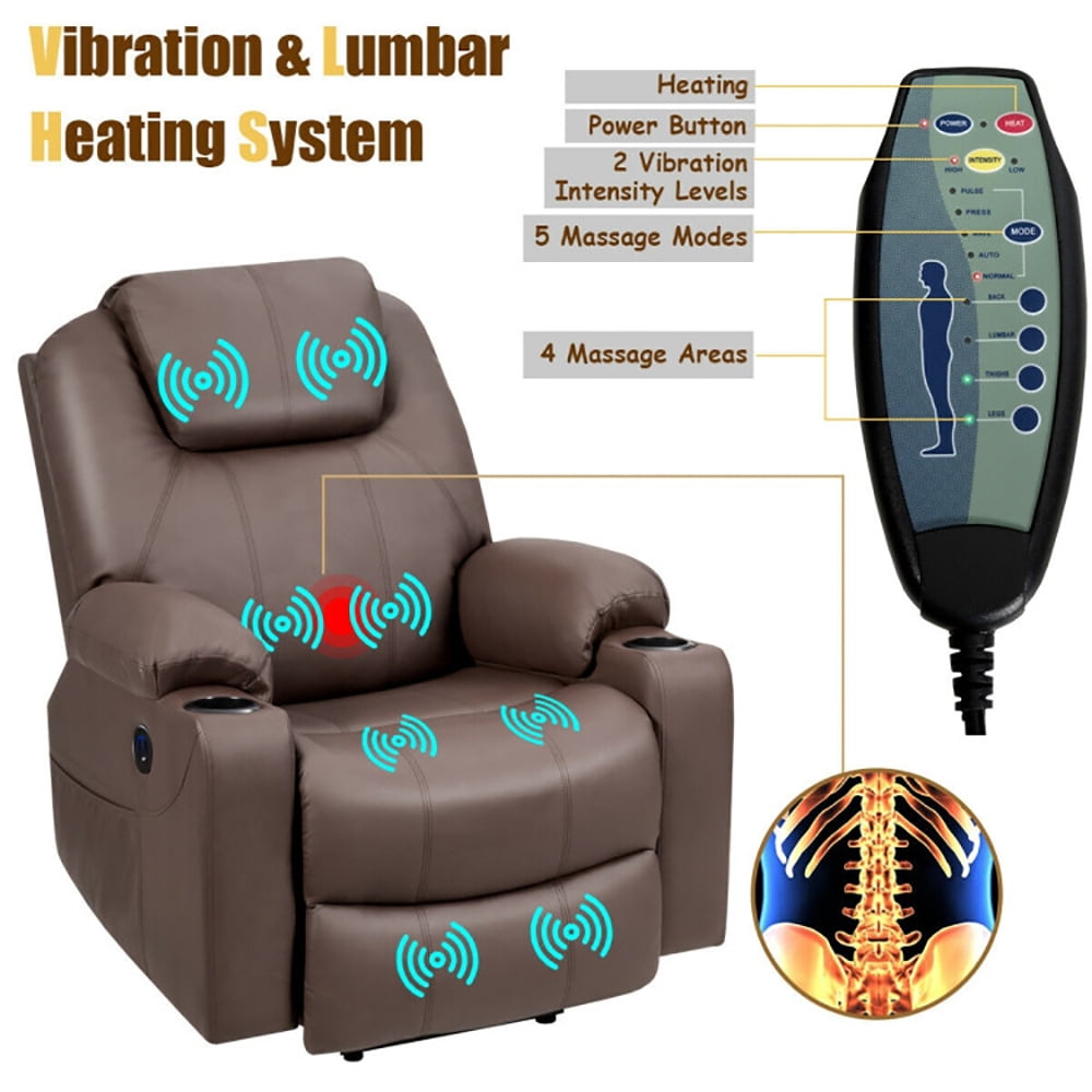 Finihen Massage Recliner Sofa, Electric Recliner Chair, Electric Power Lift Leather Massage Sofa, for Living Room, Bedroom, Brown Finihen Massage Recliner Sofa, Electric Recliner Chair, Electric Power Lift Leather Massage Sofa, for Living Room, Bedroom, Brown