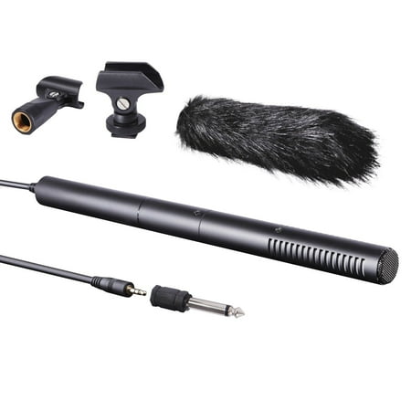 Tail Boom Mount - Movo VXR40 Supercardioid Broadcast Shotgun Condenser Microphone with Furry Windscreen, Boom Mount and Camera Mount