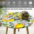 thumbnail image 5 of Tzdxfgl Round Vinyl Fitted Tablecloth, Waterproof Elastic Edge Table Cover for 40"-47" Table, Green, 5 of 10