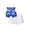 Blue, variant on Girls O-neck Sleeveless Bow Vest Top with White Pleated Skirt 2 Piece Formal Dress Set Outfit Set