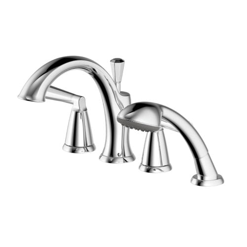 Ultra Faucets Z Double Handle Deck Mounted Roman Tub Faucet With Handshower Walmart Com Walmart Com